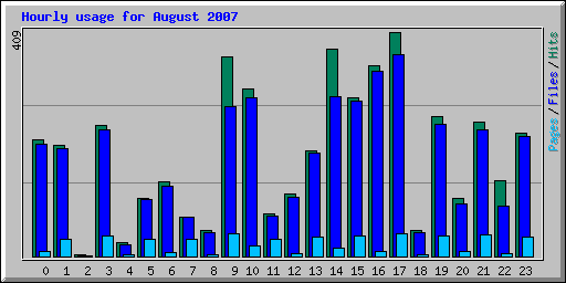 Hourly usage for August 2007