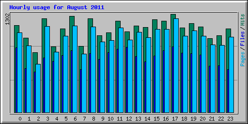 Hourly usage for August 2011