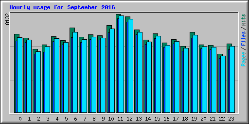 Hourly usage for September 2016