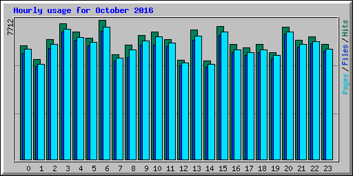 Hourly usage for October 2016