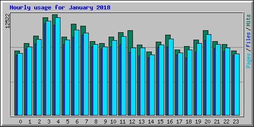 Hourly usage for January 2018